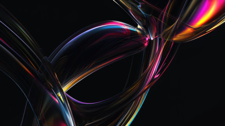 A digital abstract with flowing colors and dynamic light effectsの素材
