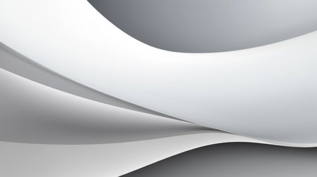 Gray-white abstract background, paper and vector layer element for presentation design.の素材