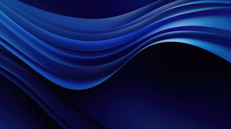 Dark blue paper waves abstract banner design. Elegant wavy vector backgroundの素材