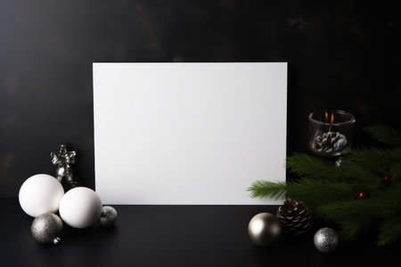 Stylish Christmas mockup scene with white space for textの素材