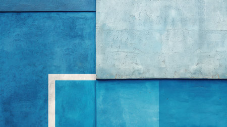 Textured Blue and Gray Walls with Geometric Shapesの素材