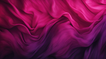 Textured fuchsia silk fabric. Luxury textiles and fashion design concept. Close-up wave pattern with place for textの素材