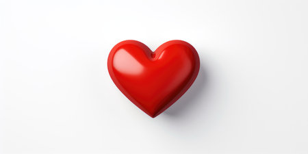 A red heart isolated on a white backgroundの素材