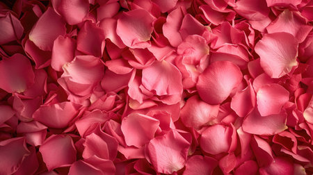 A rich background of delicate pink rose petalsの素材