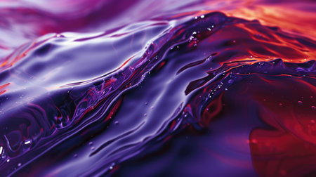 A vibrant digital art piece showcasing fluid shapes in purple and redの素材