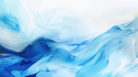 Abstract blue ink in water background. Fluid art concept with copy space. Design for creative banner, wallpaper, and backgroundの素材