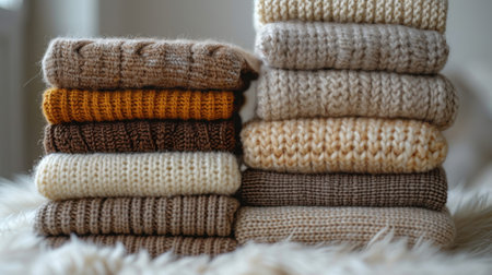 Cozy knitwear collection for autumn and winter wardrobe essentials.の素材