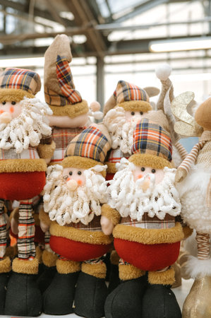 Festive holiday gnome decorations with plaid hats and beards.