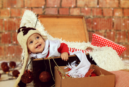 X-mas baby boy.の写真素材