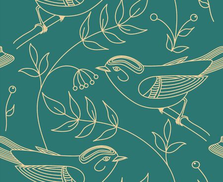 Seamless pattern with birds.のイラスト素材