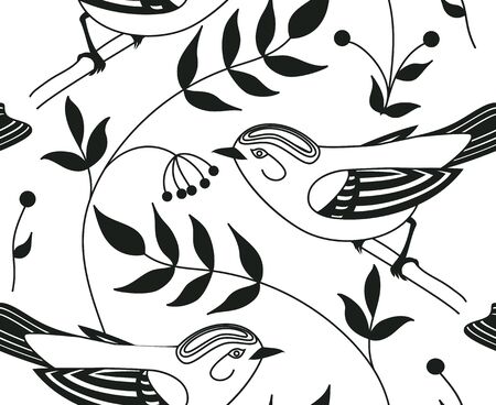 Seamless pattern with birds.のイラスト素材