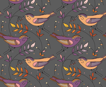 Seamless pattern with birds.のイラスト素材