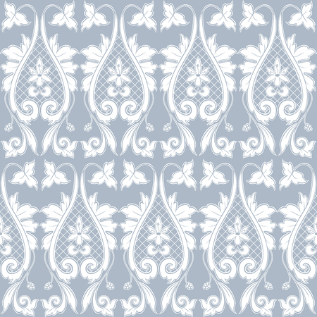 Elegant classic baroque seamless pattern. Blue and white. Vector illustrationのイラスト素材