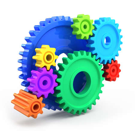 Colorful gear wheels - tools and settings iconの写真素材
