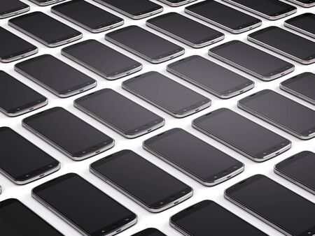 Mobile phones, smartphones backgroundの写真素材