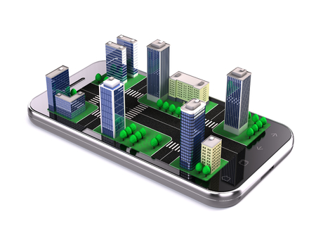 city aplication, navigation conceptの写真素材