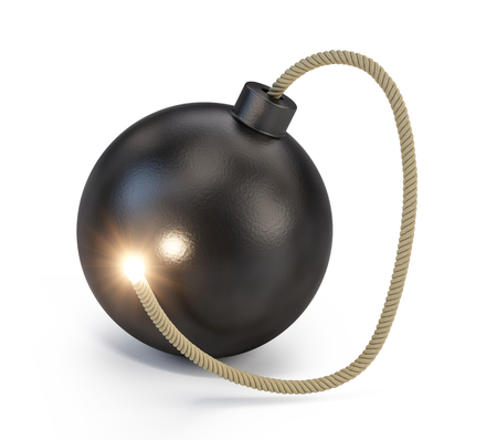 Bomb isolated on whiteの写真素材