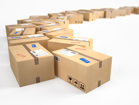 cardboard boxes package parcels - shipping concept