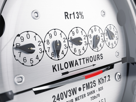Kilowatt hour electric meter, power supply meter. 3d renderingの写真素材