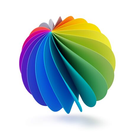 3d colorful sphere isolated on white - 3d renderの写真素材