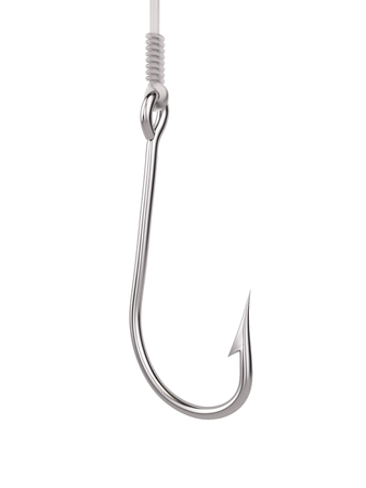Steel fishhook isolated on white background - 3d render