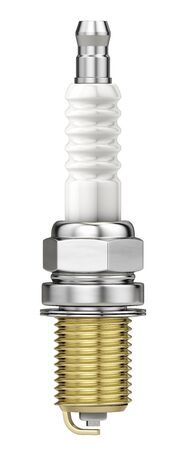 New Spark plug isolated on white background. 3d render