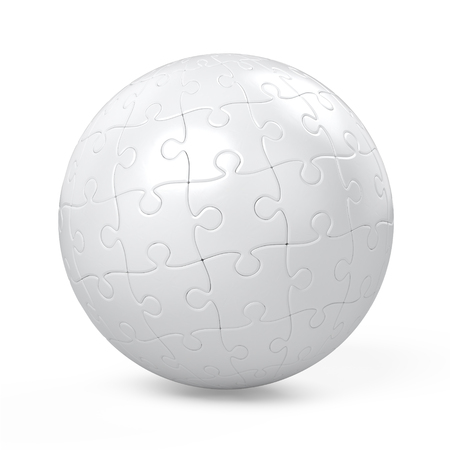 White sphere collected from puzzleの写真素材