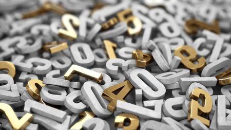 Numbers concept. 3d illustrationの写真素材