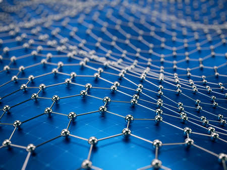 Nanotechnology concept - graphene molecules. 3d rendering