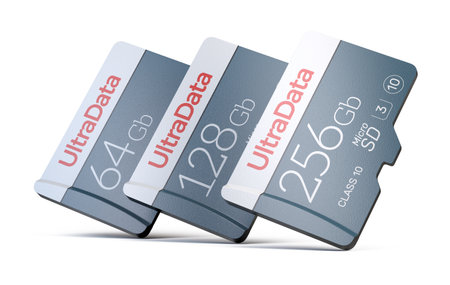 Micro SD memory card isolated on white - 3d rendering