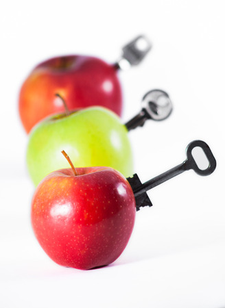 Apples with keysの写真素材