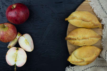 small pies with apples in Russian styleの写真素材