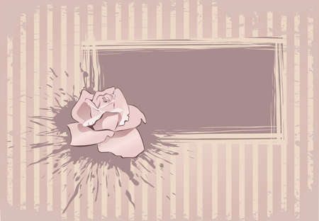 Postal with pink roseのイラスト素材