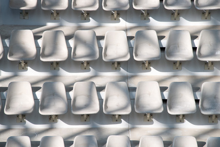 Empty white stadium seatsの写真素材