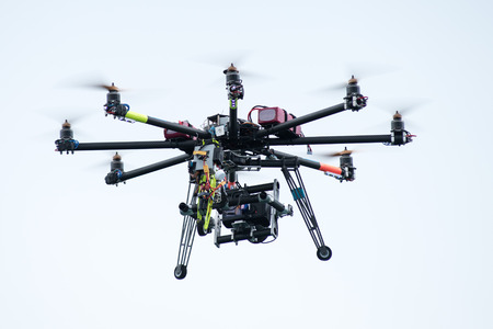 UAV or drone with a digital camera mounted on it