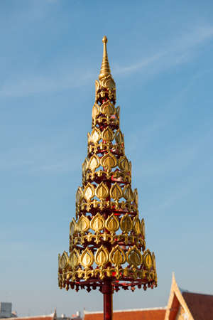 Thai style seven-tiered umbrellaの写真素材