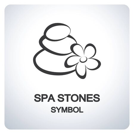 Spa stones with flower. Icon symbol design. Vector illustration.のイラスト素材