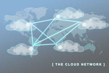 The global network business concept, can be use to symbolized virtual team, sites, remote working, and related global business conceptsの写真素材