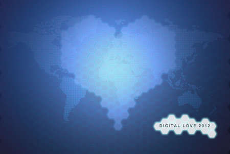 Digital love valentine background futuristic minimalist concepts, can be use for various love and unity concepts and print out.の写真素材
