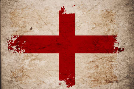 English flag on old vintage paper, can be use for background design and vintage related concept. Also American Independence Day.の写真素材