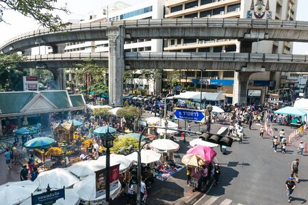 BANGKOK - FEBRUARY 2: Large crowd of Thailand's protest against the government at central Bangkok on February 2, 2014 in Bangkok, Thailand.のeditorial素材