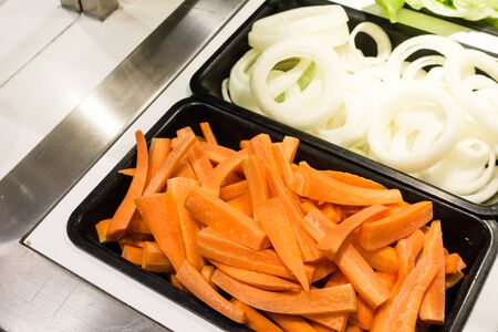 Cooked vegetables mix for healthy diet, taken indoorの写真素材