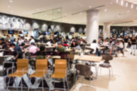 Blurry food court at supermarket/mall for background, useful for food conceptsの写真素材