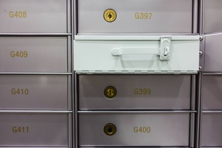 Security deposit box in a safe room, useful for wealth, business, finance conceptsの写真素材