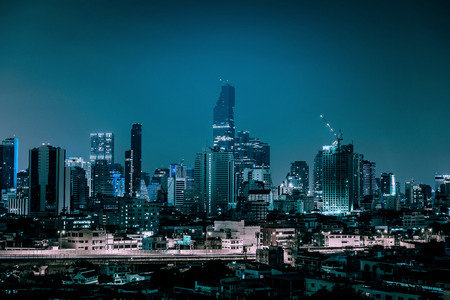 BANGKOK THAILAND - MAY 21, 2017 : Business and finance sky scraper buildings in Bangkok Thailand.のeditorial素材