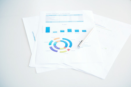 Business document  on table background. With charts and graph. Business background.の写真素材