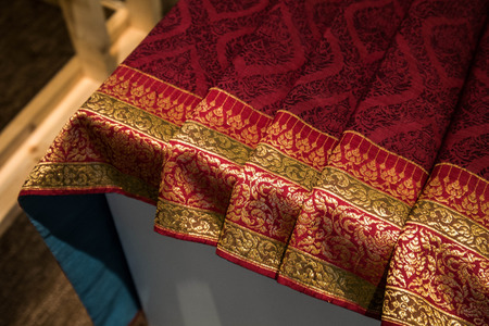 Thailand traditional silk cloth patternの写真素材