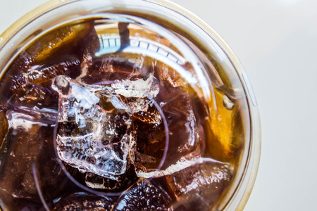 Iced black coffee top viewの写真素材