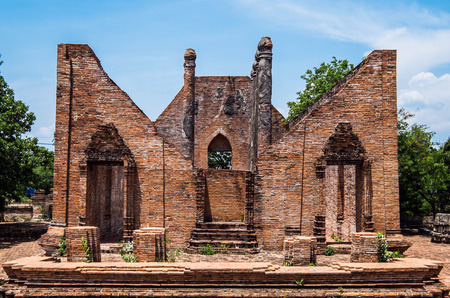 Ancient architecture in Ayutthaya Thailandの写真素材