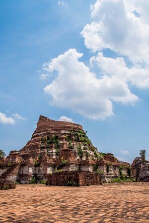 ancient Thai architecture in Ayutthaya Thailandの写真素材